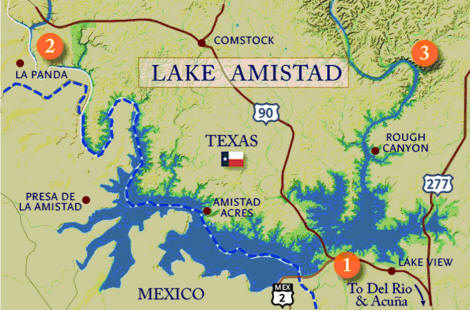 Map of Lake Amistad